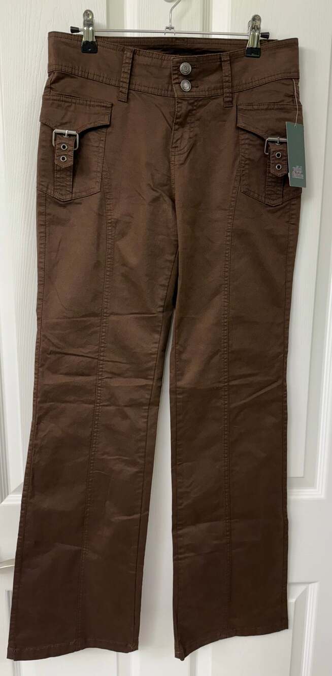 Wild Fable Women's Brown High-Rise Cargo Utility Pants Size Small flare NWT